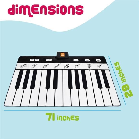 Floor Piano Mat for Toddlers 71" - 24 Keys Piano Play Mat - Keyboard Playmat - Picture 6 of 7